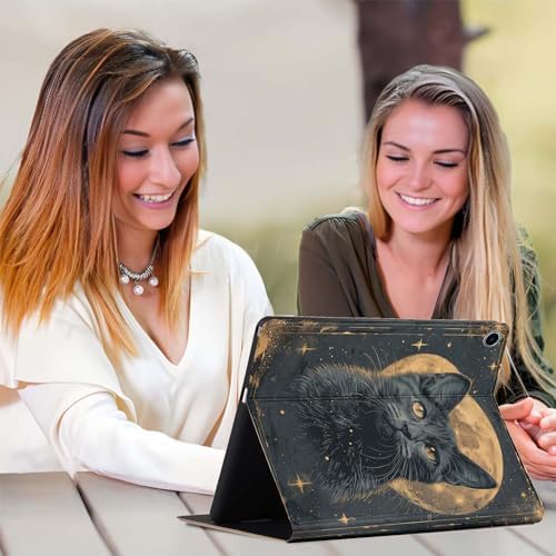 for Samsung Galaxy Tab A8 10.5 Inch 2022 (SM-X200/X205/X207) Tablet Case,Premium Leather Folio Stand Auto Wake/Sleep,Multiple Viewing Stand,Tarot Mystical Black Cat