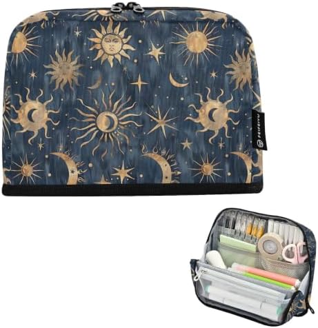 Celestial Suns Moons Pencil Case for Kids Girls Boys | Large Pencil Pouch Pen Bag Holder with Big Capacity