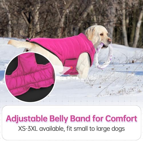 Lelepet Reversible Dog Coat Windproof Dog Puffer Jacket Lightweight Vest
