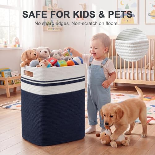 OIAHOMY Laundry Hamper Collapsible Laundry Basket Clothes Organizer Blue