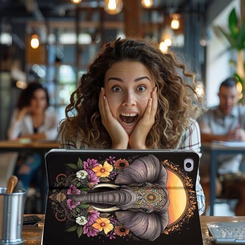 for Microsoft Surface Pro 11/10/9-13" 2024/2022 Tablet Case,Auto Wake/Sleep,Adjustable Stand Protective Cover - Mandala Elephant