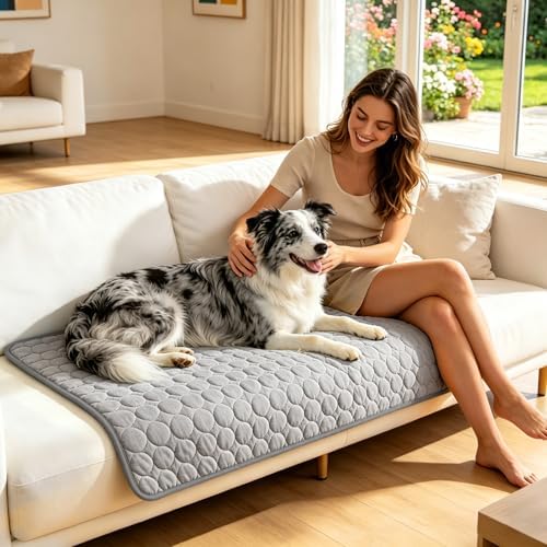 Portable Dog Cooling Mat, Q-Max 0.4 Non Slip Washable Pet Bed Pad | Fortable Washable Cooling Mat for Dogs, Fits Small Medium Large Dogs Cats Indoor Outdoor Use Heat Relief Pet Cool Bed