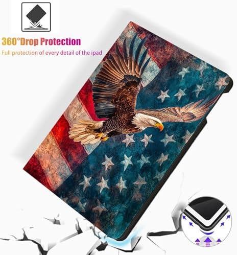 for Microsoft Surface Go 4/3/2/1-10.5" 2021 Tablet Case,Auto Wake/Sleep,Adjustable Stand Protective Cover - American Flag Eagle