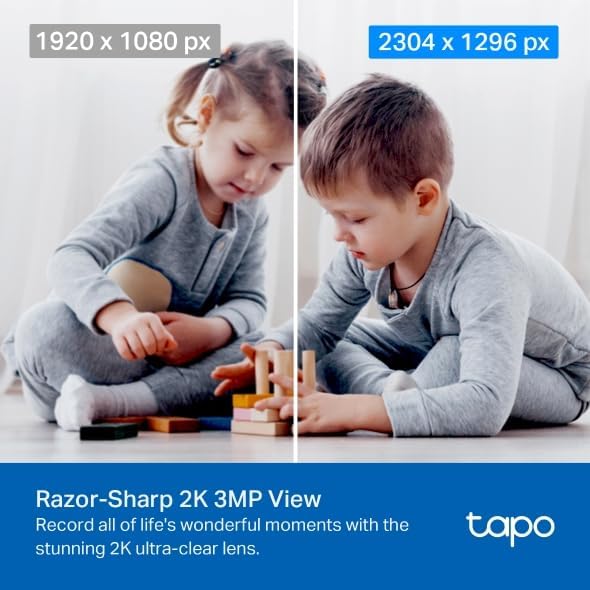 Tapo 2K Pan/Tilt Security Camera for Baby Monitor, Dog Camera w/Motion Detection, 2-Way Audio Siren, Night Vision, Cloud&SD Card Storage, Works w/Alexa & Google Assistant, 2-Pack (Tapo C210P2)