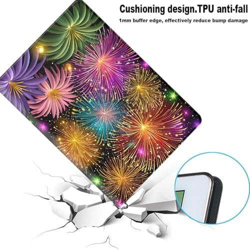 for Samsung Galaxy Tab S7 FE 2021/S8 Plus 2022/S7 Plus 2020 12.4 Inch Tablet Protective Cover with Adjustable Stand and Magnetic Auto Wake/Sleep,Fireworks