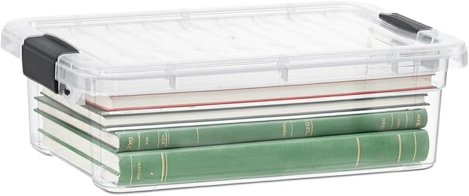 Superio 7.4 Quart Clear Plastic Storage Bin with Lid, Stackable Organizer Box, BPA-Free Storage Container for Home, Garage, School & Office, 1 Pack