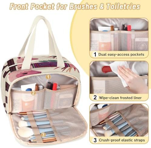 Cute Llama Travel Toiletry Bag for Women