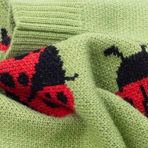 Fitwarm Ladybug Dog Sweater, Warm Dog Winter Clothes for Small Dogs Boy Girl, Pet Outfit, Green, Red, Black, Small