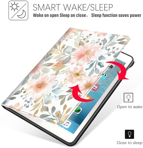 Tablet Case for iPad 10.5 Inch (iPad Air 3/Pro,2017/2019),Shockproof Protective Cover with Stand,Auto Wake/Sleep,Floral Pattern