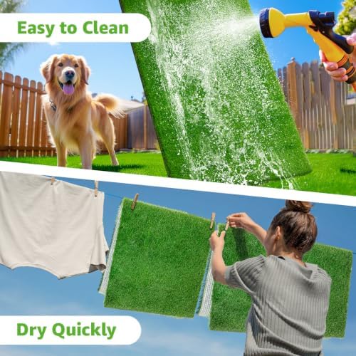 Artificial Grass Pad 59"x 39.4" 1 Pack, Fake Grass Mat Potty Training | Easy to Clean, with Drainage, Reusable, Realistic, Pet Friendly, Turf Grass Mat, for Apartment, Balcony, Indoor Outddor Use