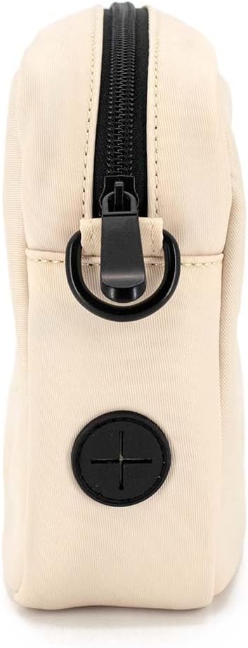 Dog Treat Pouch with Removable Small Pet Training Treat Pouches, Built-in Poop Bag Dispenser, Adjustable Shoulder Strap Cross Body Dog Walking Bag (Beige)