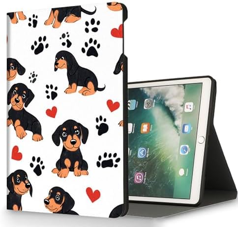 for Microsoft Surface Pro 11/10/9-13" 2024/2022 Tablet Case,Auto Wake/Sleep,Adjustable Stand Protective Cover - Cute Pet Dog Black Dachshund