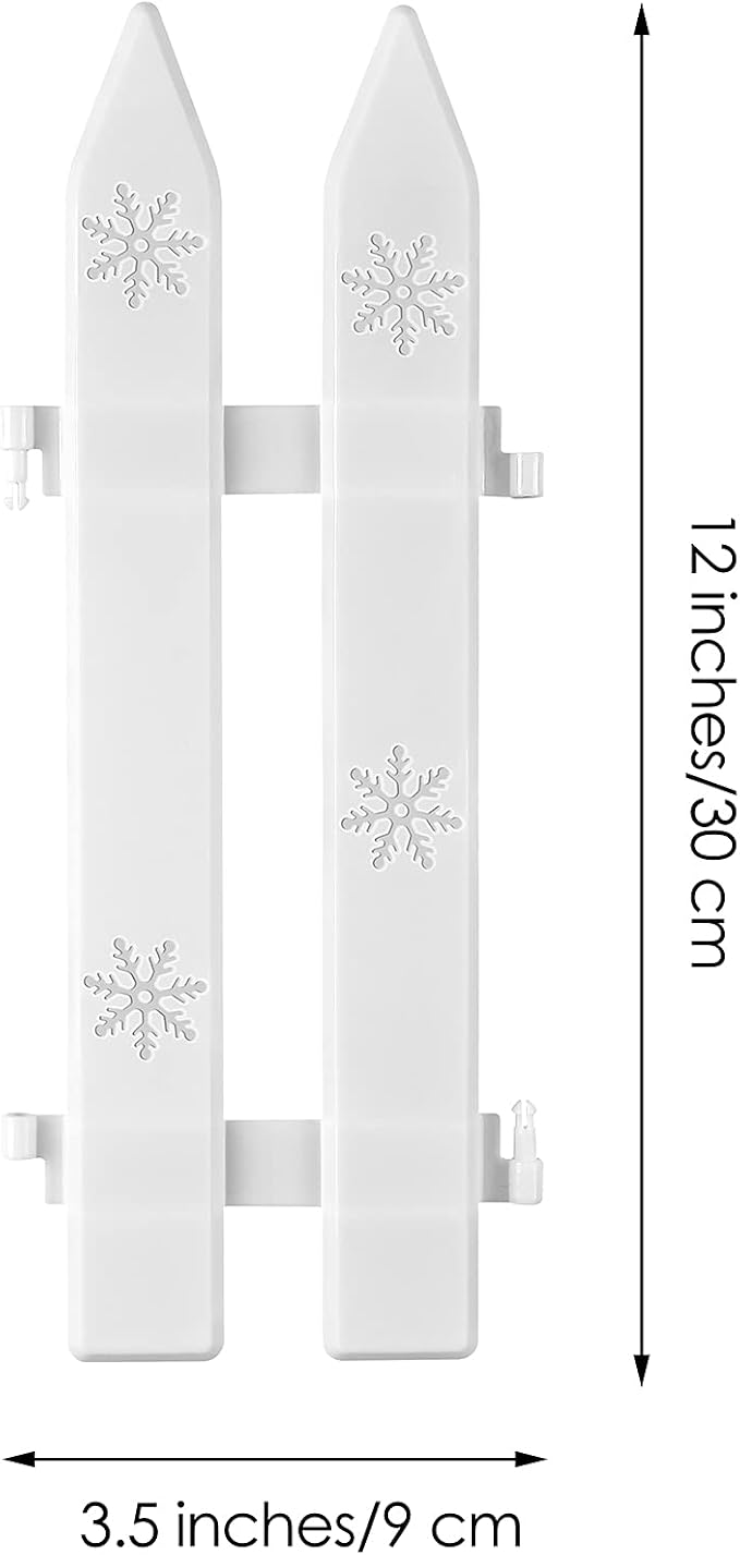 URATOT 35 Pieces Christmas Tree Thick White Plastic Picket Fence Christmas Tree Fence for Pets Kids Holiday Party Garden Home Decoration, 12 Inches