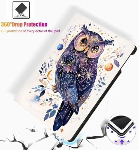for Microsoft Surface Pro X/Pro X Plus-13 2019/2020/2021/2024 Tablet Case,Auto Wake/Sleep,Adjustable Stand Protective Cover - Cute Owl