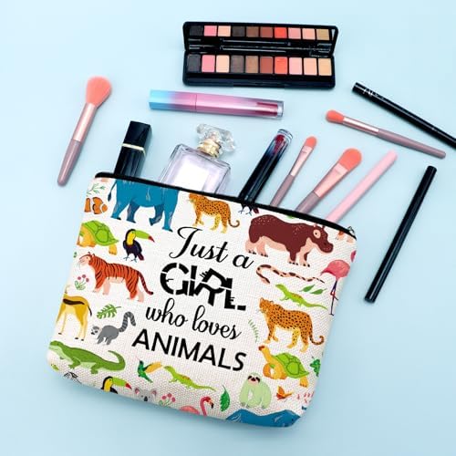 Animal Lovers Gifts for Women Makeup Bag Wildlife Animals Themed Gifts Ideas Birthday Graduation Gift for Her Animals Lover Daughter Sister Women Friends Travel Pouch Cosmetic Bag with Zipper