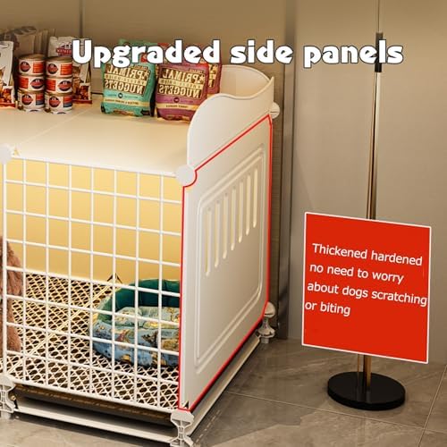 Portable Dog Crate with Wheels and Top Shelving, Easy to Install and Clean, Ideal for Puppy and Small to Medium Dogs, Durable Enclosure for Home or Travel(109 * 49 * 59cm)