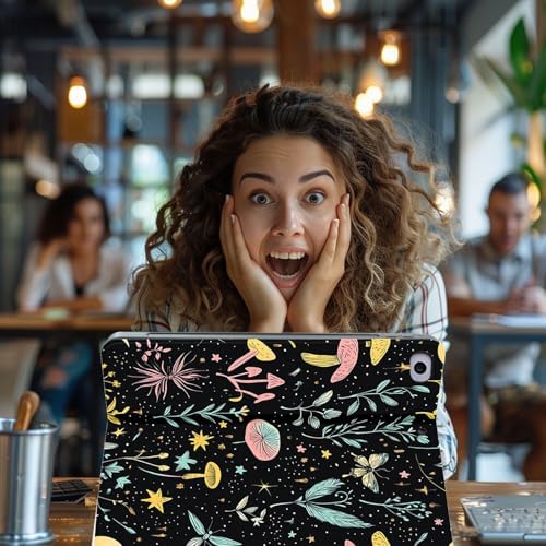 for Microsoft Surface Pro X/Pro X Plus-13 2019/2020/2021/2024 Tablet Case,Auto Wake/Sleep,Adjustable Stand Protective Cover - Starry Mushroom Plant