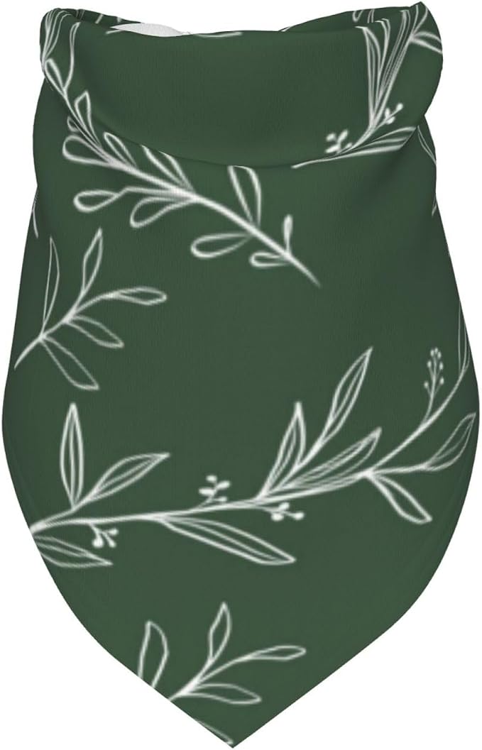 Sage Green Dog Bandana,Adjustable Triangle Bibs Dogs Scarf,Puppy Neckerchief Dog Cat Bib for Spring Summer (Dark Green)
