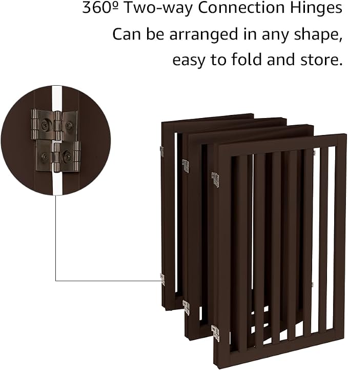 unipaws 120" Extra Wide Pet Gate and Pet Playpen Combination for Dog Cat | 36” Height Free Standing Dog Gate for Doorways, Stairs, Foldable Puppy & Room Divider, Indoor Use