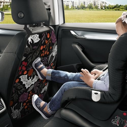 Car Seats Back Protector 2 PCS - Bat Spider | with 3 Storage Pockets, Shield Seats From Dirt, Mud Scratches, Fits Cars SUVs Trucks and Jeeps