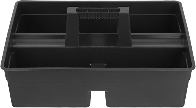 DOITOOL Plastic Tool Box Organizer with Handle, 3 Compartments Cleaning Supply Caddy for Household and Environments, Space Efficient and Versatile Storage Basket