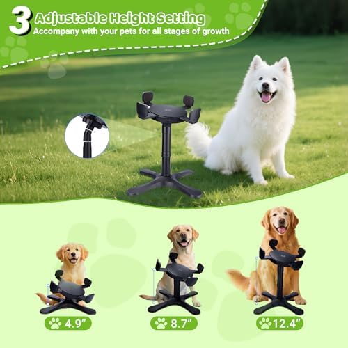 Dog Bowls Elevated Adjustable Stand, Raised Bowl with 3 Heights & Tilted Feeding Stand, Compatible with Various Bowls, for Medium & Large Breeds (with Bowl) Black