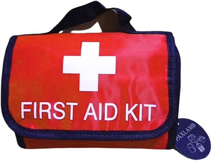 First Aid Bag First Aid Kit Empty Medical Storage Bag Red Trauma Bag for Emergency First Aid Kits Car Workshop Cycling Outdoors (Red Folding)