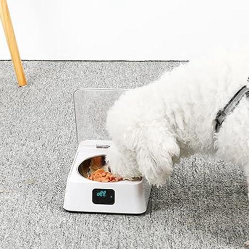 Zopsc Automatic Cat Feeder with Infrared Sensor, Removable Bowl, Battery Powered Intelligent Opening Lid Dog Feeder for Indoor Pets