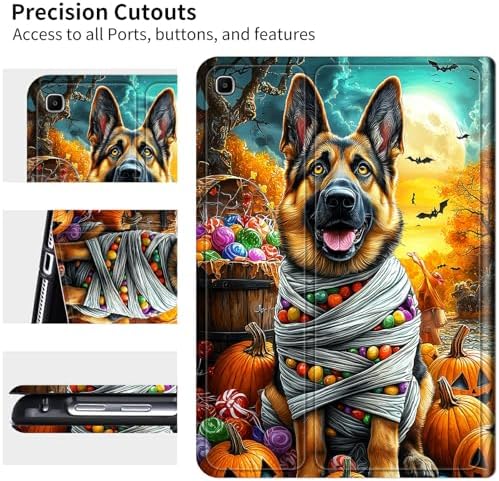Case for Samsung Galaxy Tab A7 10.4" 2022/2020 (T503/T509/T500/T505/T507) | Slim Leather Smart Cover with Multi-Angle Anti-Slip Stand [Auto Wake/Sleep] Shell for Women Men, Pumpkin Puppy