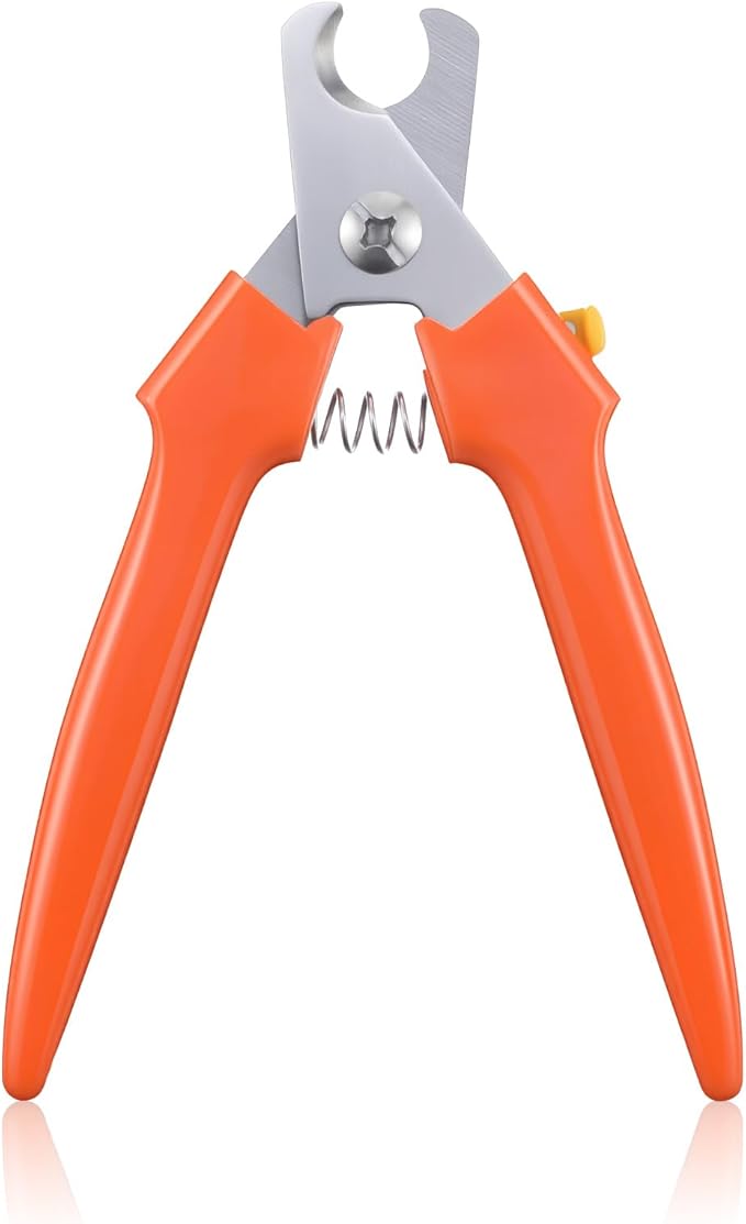 Dog Nail Clipper, Stainless Steel Pet Nail Clippers, Orange Dog Clippers for Nails, Large Professional Nails Clipper for Cats and Dogs