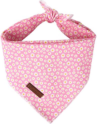 Summer Dog Bandana, Hawaii Bandana for Small Medium Dog, Cute Pink Puppy Bandana, Cotton Adorable Pet Triangle Bid Scarf Kerchief for Girl Boy Dogs or Cats