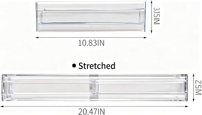 Guo's hyekbe 8 Pack 3.2 Inch Tall ABS Drawer Divider -Expandable from 10.9-20.5''-Adjustable Dresser Drawer Plastic Organizer Separators for Flatware, Utensil, cosmetics，Underwear，office supplies