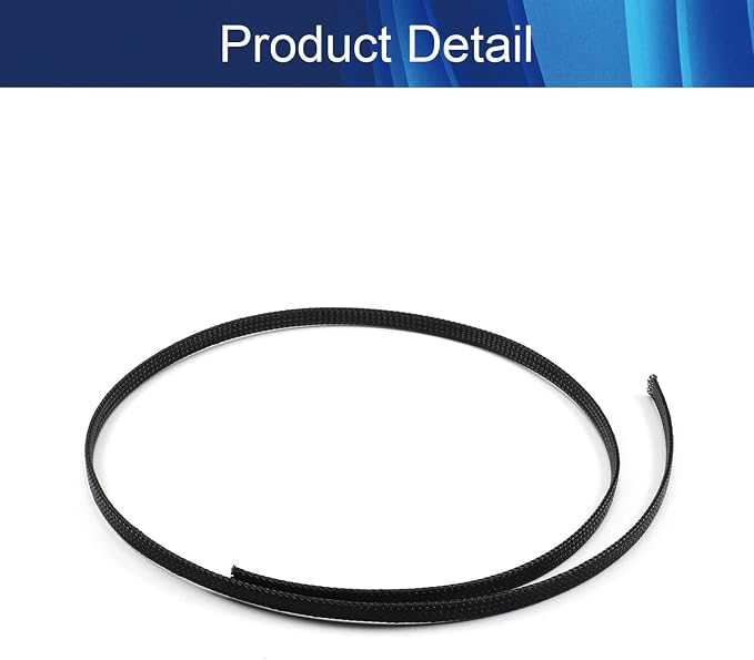 Jutagoss PET Expandable Braided Cable Sleeve, 1.97ft - 1/4 inch Black Cable Management Sleeve, Wire Loom Tube Cord Protector for USB Cable, Power Cord, Audio Video and More, 1Pc