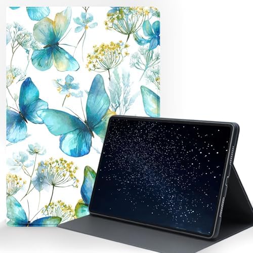 for Samsung Galaxy Tab S10 FE/ S9 FE 5G 10.9 Inch/Galaxy Tab S9 11 Inch 2023 Tablet Protective Cover with Adjustable Stand and Magnetic Auto Wake/Sleep,Butterfly Flower