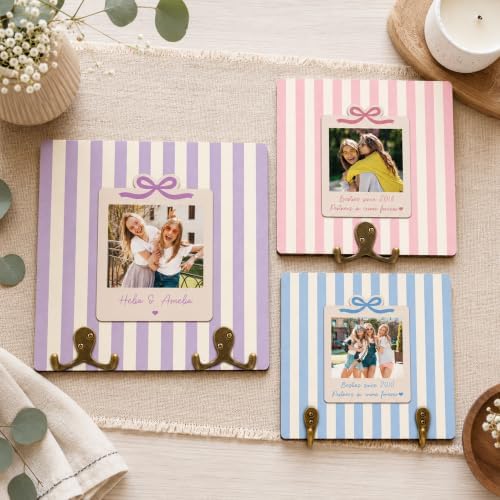 Personalized Friends Key Holder for Wall, Home Decor Gift For Besties | Personalized Decorative Key Hooks, Hallway Decor for Entryway, Keyholders for Wall, Custom Gift for Friends Family
