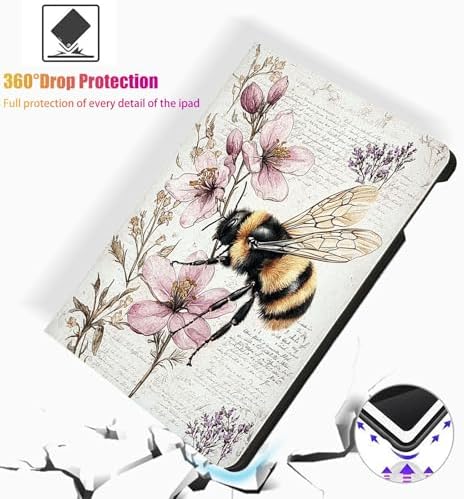 for Microsoft Surface Pro X/Pro X Plus-13 2019/2020/2021/2024 Tablet Case,Auto Wake/Sleep,Adjustable Stand Protective Cover - Bee Flower