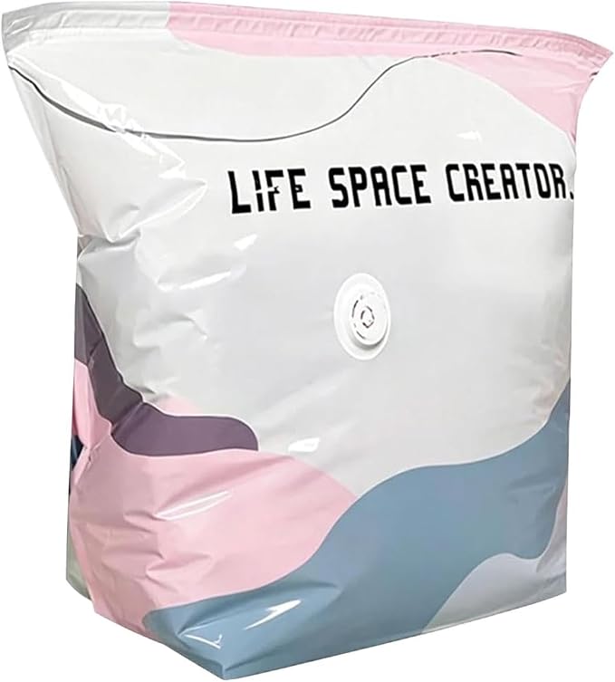 No Pump Vacuum Storage Bags - Airtight Portable Reusable Space Saver Pack | Storage Organizer, No Pump Vacuum Bags, Airtight Space Saving Design, Reusable Travel Storage, Protects Clothes and Bedding