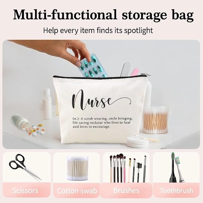 Nurse Gifts Bags for Women Small Nursing Tools Pouch Nurse Pocket Organizer Pouch Nursing School Supplies for Students Nurses Week Graduation Birthday Gifts for Nurses Makeup Bag Pen Pencil Pouches