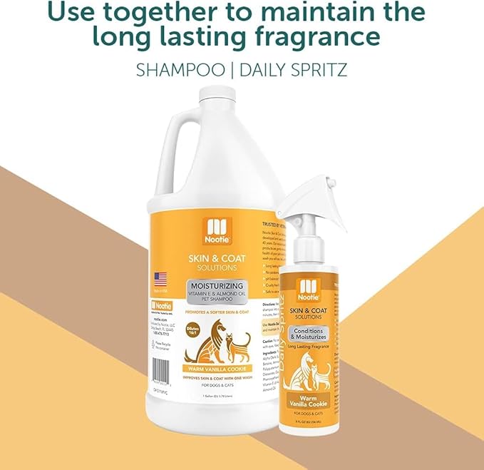 Nootie Moisturizing Warm Vanilla Cookie Pet Shampoo - 1 Gallon Size (G11WVC)