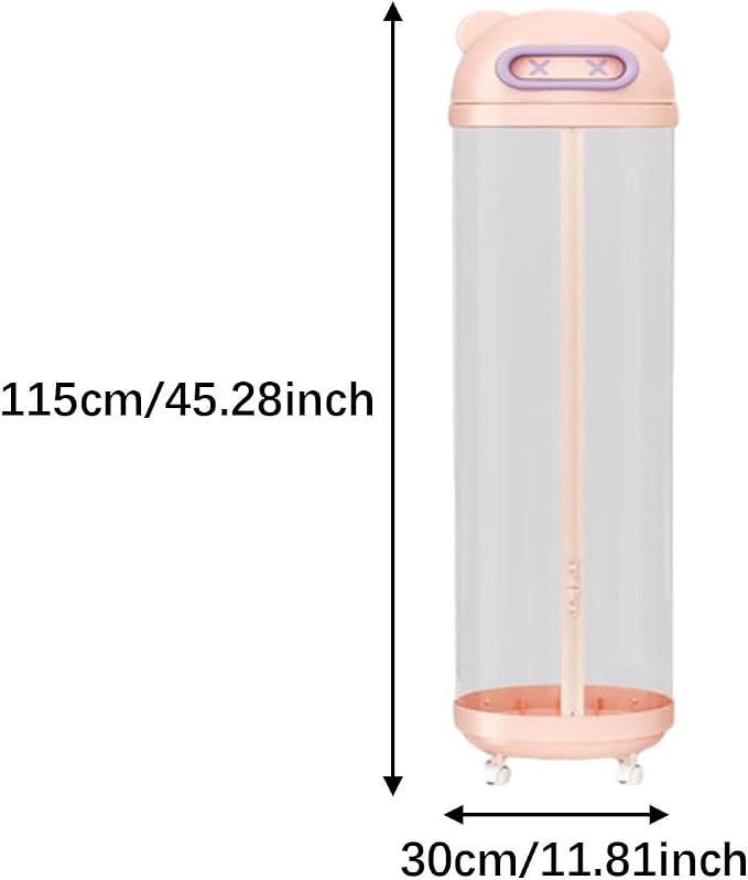 Toy Storage Basket Container Organizer Bin Display Box Plush Toy Bin Transparent PET Material Stable Space Saving Suitable for Playroom Bedroom, Pink S