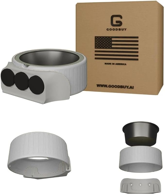 Pet Station Elevated Dog Bowl Stand for 6.8 in. Bowls - 3D Printed Dog Feeder - Adjustable Height Legs and Magnetic Fridge Mount Feeding Station - Made in USA (White, Bowl + MagneticMount)