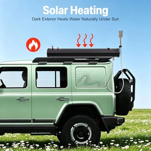 5.28 Gallon Pressurized Water Tank,Portable Car Camping Shower Water Storage Roof Rack Mounted Solar Shower or Overland Off-Road Vehicles, Pick-up Truck,Outdoor Activities Water Supply, RV, Camping