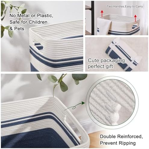 OIAHOMY Laundry Hamper Collapsible Laundry Basket Clothes Organizer Blue