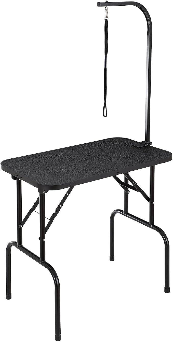 VEVOR Pet Grooming Table, 32 x18 Inch with Height Adjustable Arm, 220LBS Static Weight Capacity, Foldable Dog Groom Station with No-Sit Haunch Holder with Grooming Loop, for Medium and Small Dogs