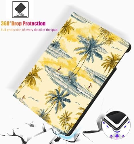 for Microsoft Surface Pro 7 Plus,Surface Pro 7/6/5/4 12.3" Tablet Case,Auto Wake/Sleep,Adjustable Stand Protective Cover - Palm Surf Print