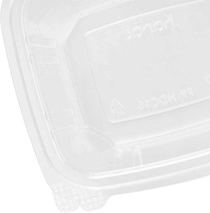 Karat PET Hinged Deli Containers with Lids - Perfect for Pasta Salads, Fruit, Deli Sides, and Home Meal Prep - Clear Plastic Food Containers, Take Out Containers (16oz)