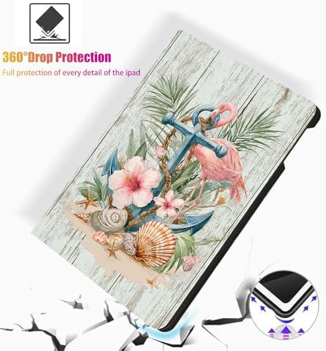 for Microsoft Surface Pro 11/10/9-13" 2024/2022 Tablet Case,Auto Wake/Sleep,Adjustable Stand Protective Cover - Flamingo Anchor Tropical