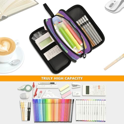Custom Large Capacity Pencil Case Kids Pencil Case For Teen Cosmetics with Zipper Train Cars Purple