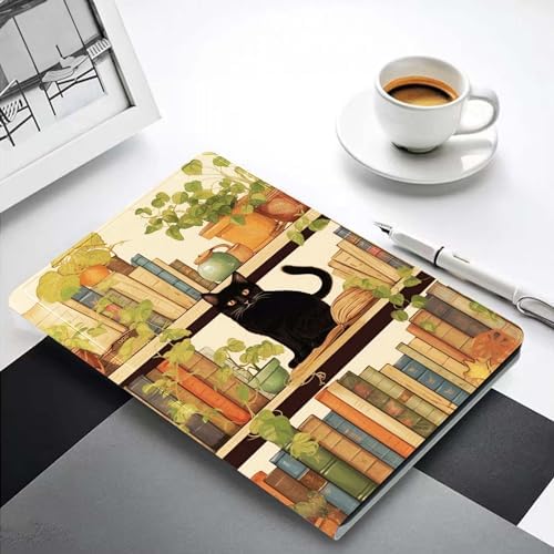 for Samsung Galaxy Tab A8 10.5 Inch 2022 (SM-X200/X205/X207) Tablet Case,Premium Leather Folio Stand Auto Wake/Sleep,Multiple Viewing Stand,Bookshelf Cat
