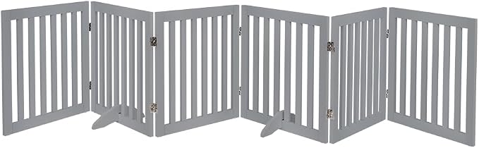 unipaws 120" Extra Wide Pet Gate and Pet Playpen Combination for Dog Cat | 24” Height Free Standing Dog Gate for Doorways, Stairs, Foldable Puppy & Room Divider, Indoor Use